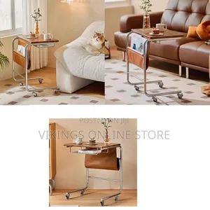 C Shaped Snack Couch Coffe Tables Nightstands Mobile Rolling Table