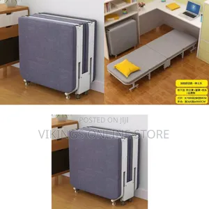 Folding Portable Guest Bed Chair Sofa With Wheels for Home Office