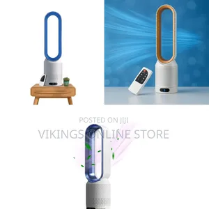 Bladeless Cooling Fan With Air Purification, 20 Inch Tower Fan, 90°