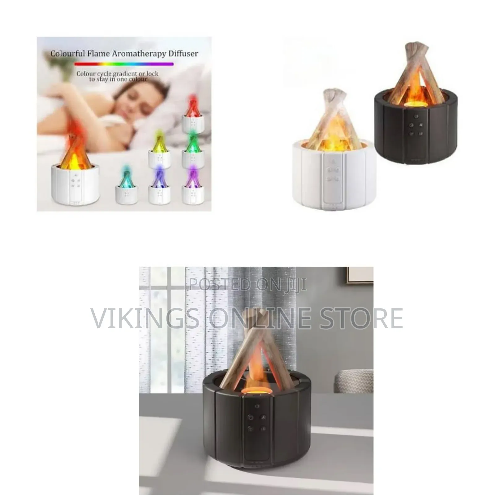 USB Air Ultrasonic 7 Colorful Lights Silent Bonfire Flame Humidifier