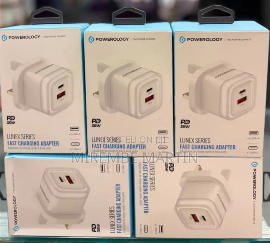 Powerology Lunex Series Fast Charging Adapter With 35W Power Delivery