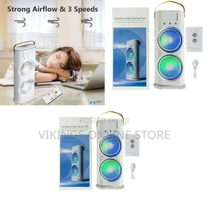 Portable Double Ended Spray Fan Desk With Cooler USB
