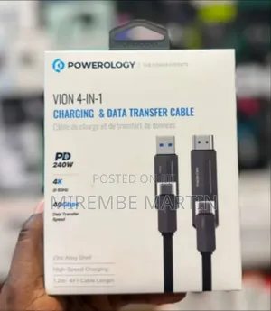 Powerology Vion 4-in-1 Cable Supports 240W Power Delivery for Fast