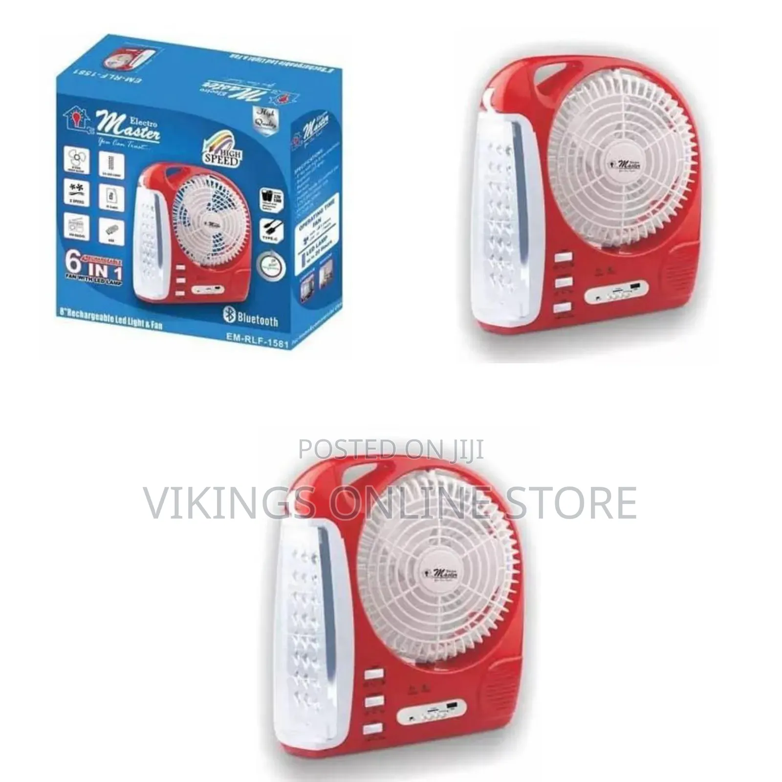 Electro Master 6 in 1 AC/DC Available 8Inch 2-Gears Household Portable