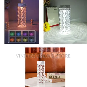 Crystal Lamp Air Humidifier Color Night Light Touch Lamp With Cool Mis