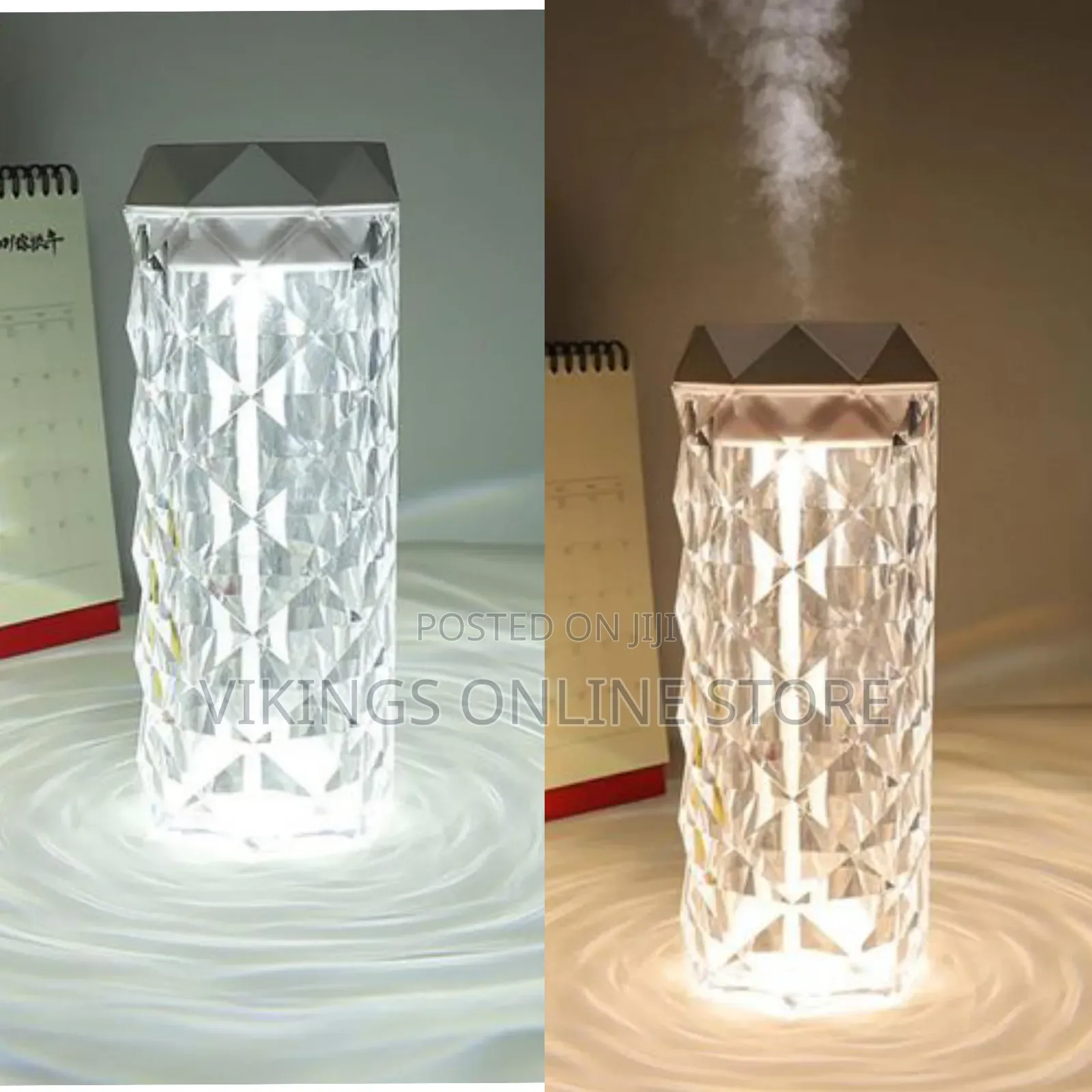Crystal Lamp Air Humidifier Color Night Light Touch Lamp With Cool Mis