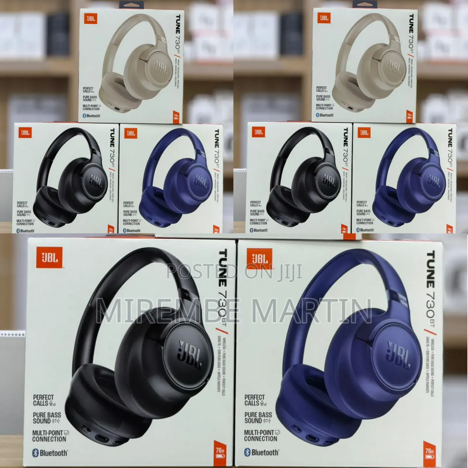 JBL Tune 730 BT Wireless Over-Ear Headphones With JBL Pure