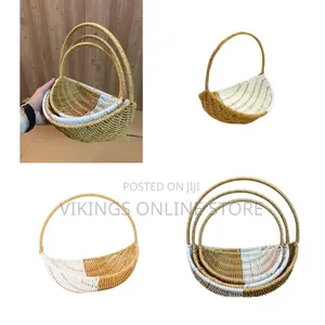 3pcs Stackable Fruit Baskets Elegant Flower Basket Rattan Hanging