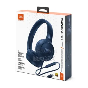 JBL Tune 520C USB-C Wired Headphones – High-Resolution Sound