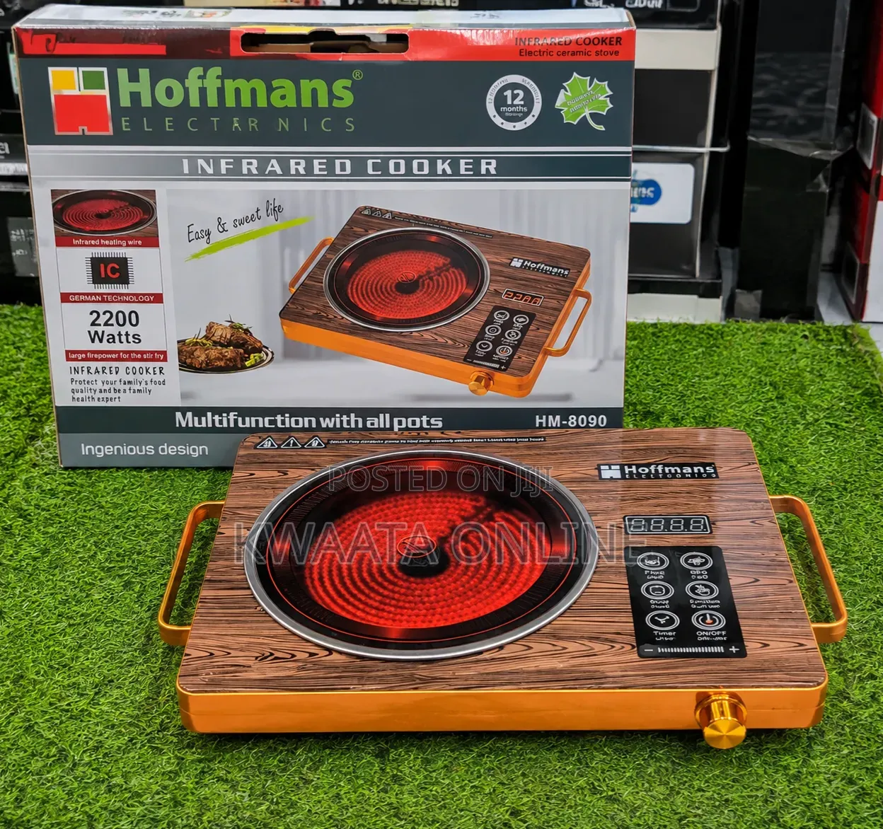 Hoffmans 2200W Electric Infrared Cooker(HM-8090)Touch Controls Timer
