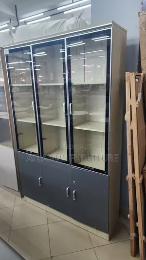 Aluminum Doors and Wooden Cabinet