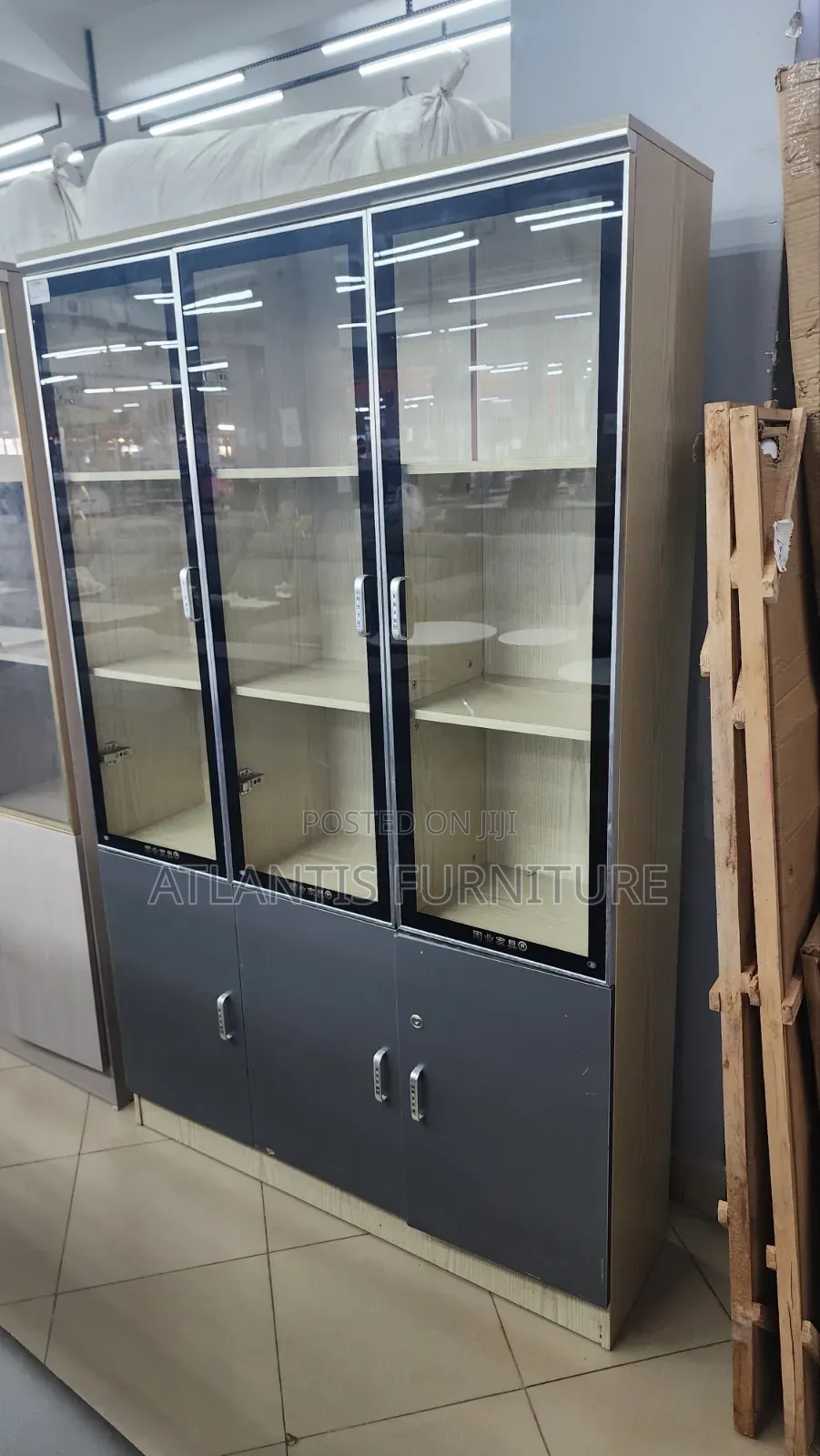 Aluminum Doors and Wooden Cabinet