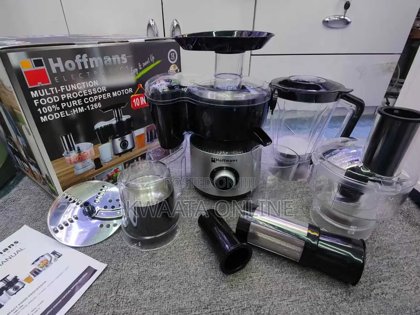 10 in 1 Hoffman 1200W Food Processor Unbreakable Jar Copper Coil Motor