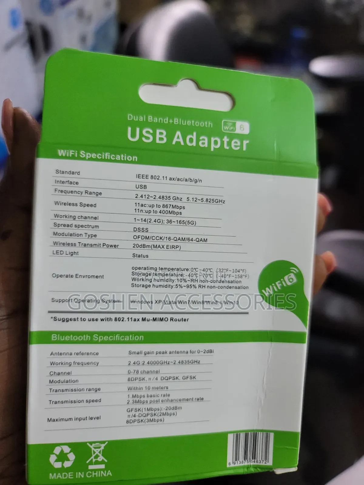 Dual Band Bluetooth Wifi Adapter.
