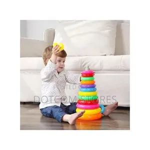 Colorful Stacking Ring Toys With Duck Topper