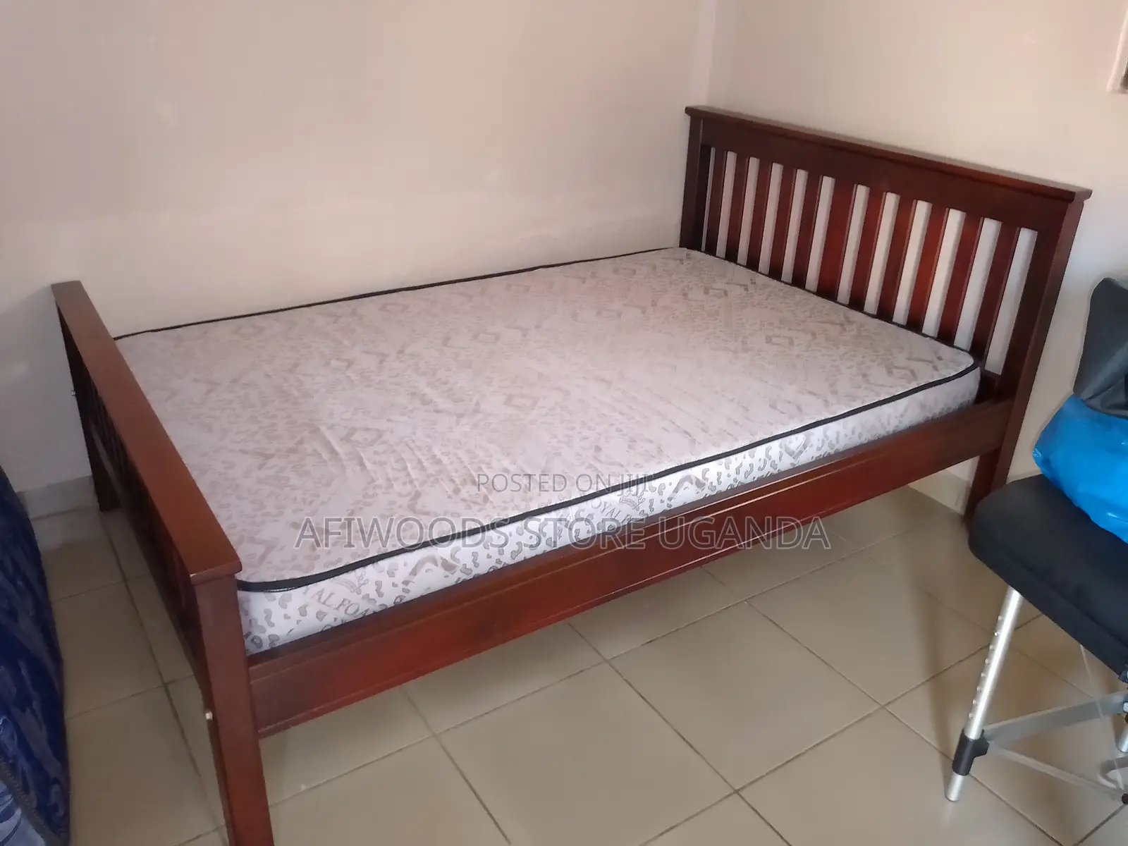 4 by 6 Strong Bed and Mattress for Sale in Good Condition at Lubowa