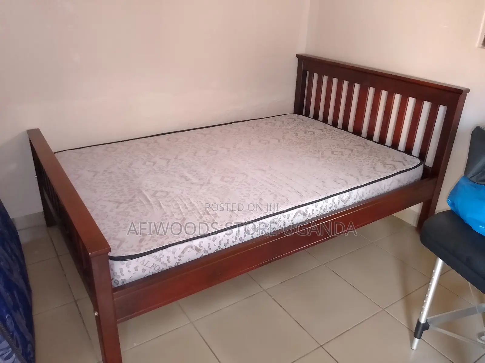 4 by 6 Strong Bed and Mattress for Sale in Good Condition at Lubowa