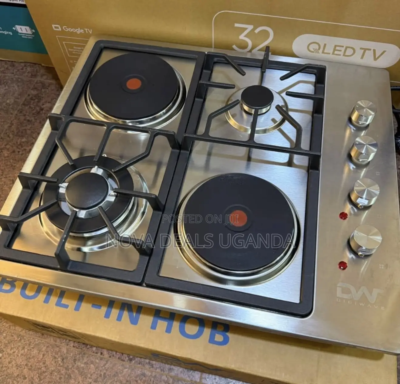 Digiwave DWGC2013S Built-in Hob |2 Gas Burners + 2 Electric Hot Plates