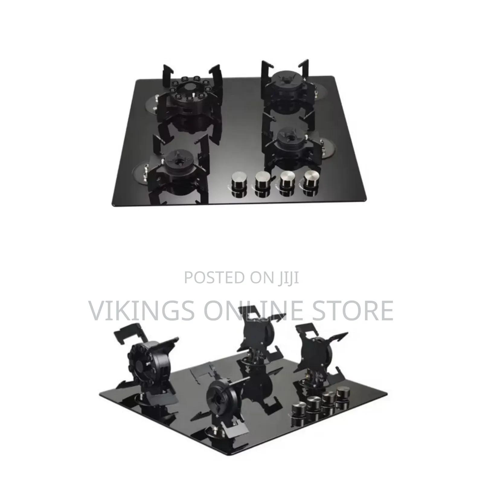 60*60cm Built-in and Stand Support Desktop 4-Burner Tempered Glass