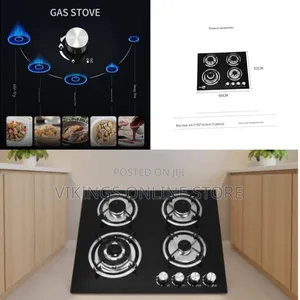 Built-in Desktop 4-Burner Gas Stove Top Cooktop With 4 Control Knob