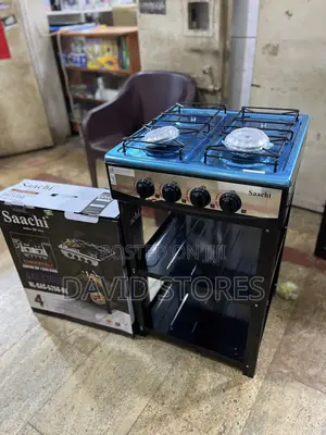Saachi NLGAS-5256-BK 4 Burner Gas Cooker With Stand – Stylish, Durable