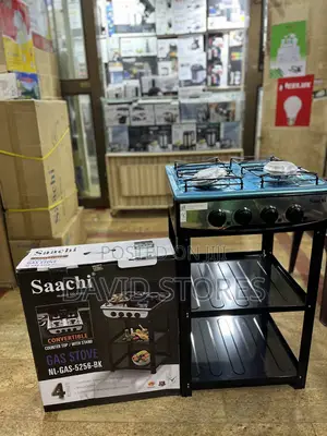 Saachi NLGAS-5256-BK 4 Burner Gas Cooker With Stand – Stylish, Durable