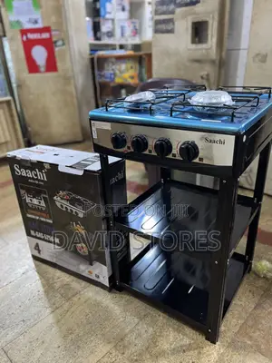 Saachi NLGAS-5256-BK 4 Burner Gas Cooker With Stand – Stylish, Durable