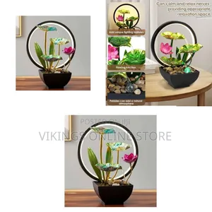 Flower Tabletop Water Fountain Waterfall Fountain 3-Tier Lotus Desktop