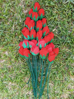 Crochet Handmade roseflower.Material Robin Yarn Size Small.
