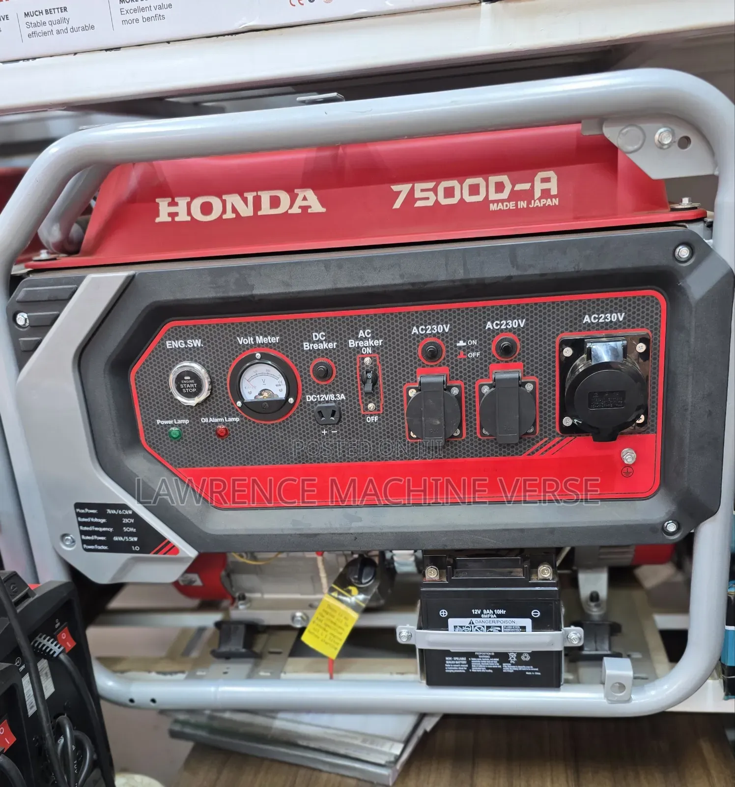 Honda Gasoline Generator Push to Start 7kva