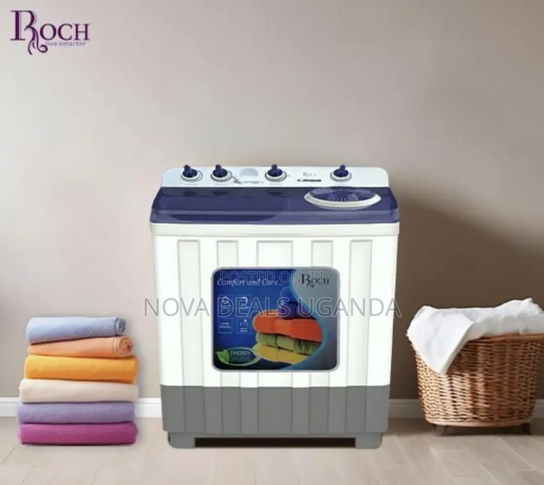 Roch 12Kg Twin Tub/Top Loader Washing Machine-White