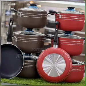 3-Piece Non-Stick Cookware Set ,Pots With Glass Lids and a Frying Pan