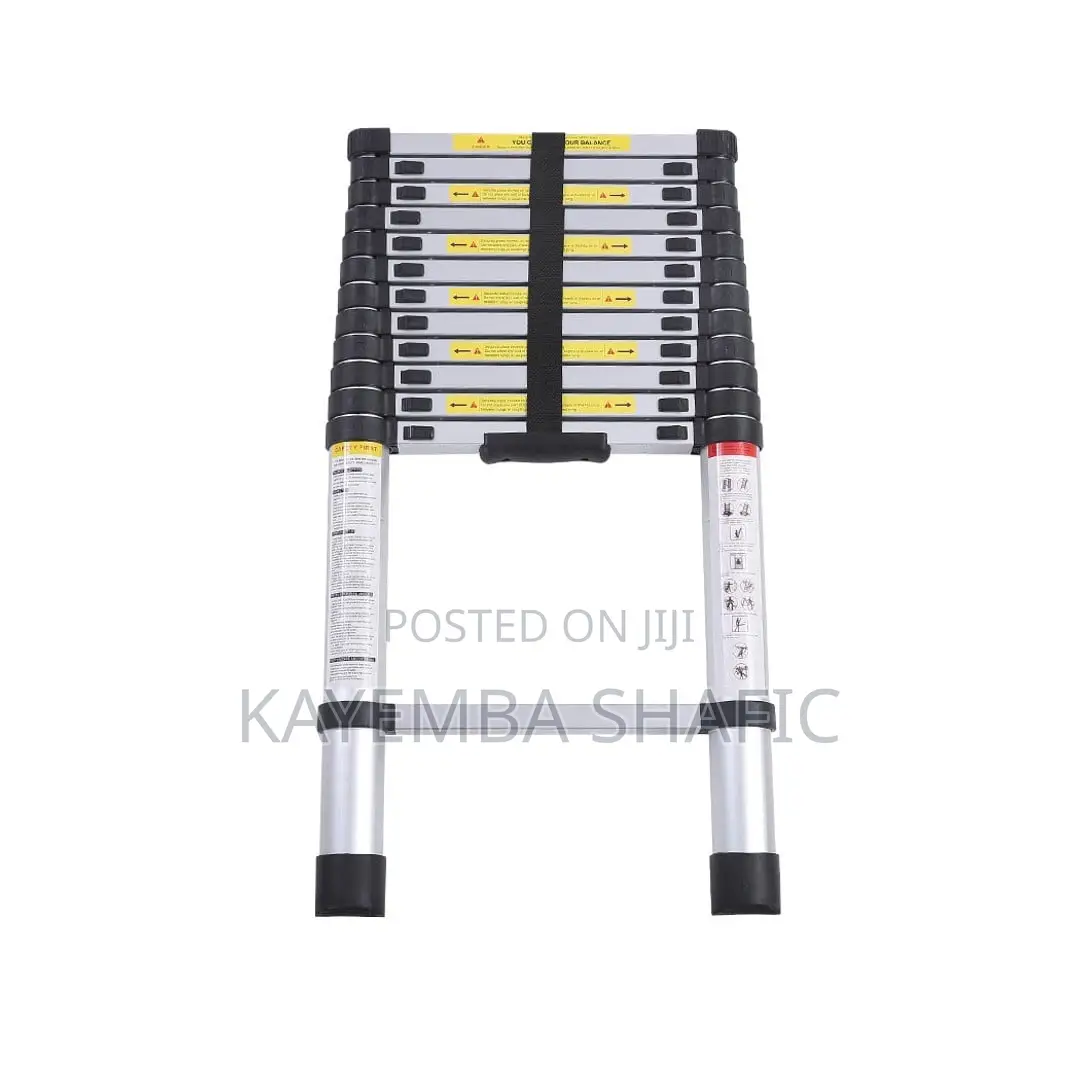 3.8m Aluminum Telescopic Ladder - Portable Heavy Duty
