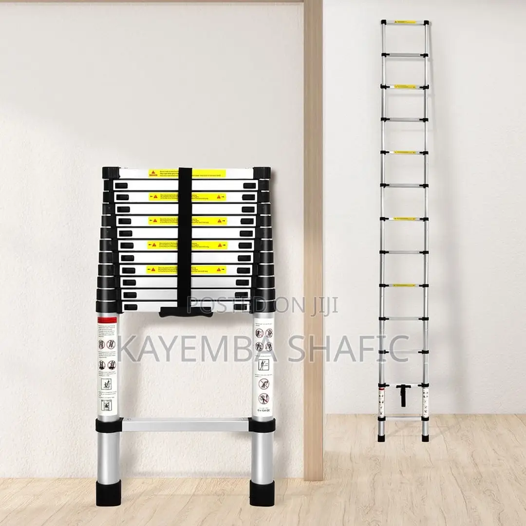 3.8m Aluminum Telescopic Ladder - Portable Heavy Duty