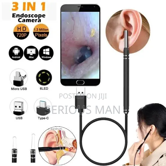 Visual Ear Scoop Camera Otoscope Set With 6 LED Lights