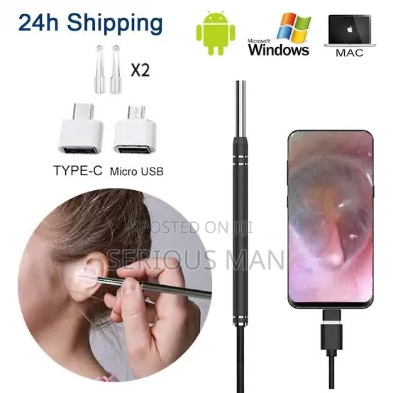 Visual Ear Scoop Camera Otoscope Set With 6 LED Lights