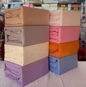 Cozy Fitted Plain Bedsheets Sizes 5*6, 6*6