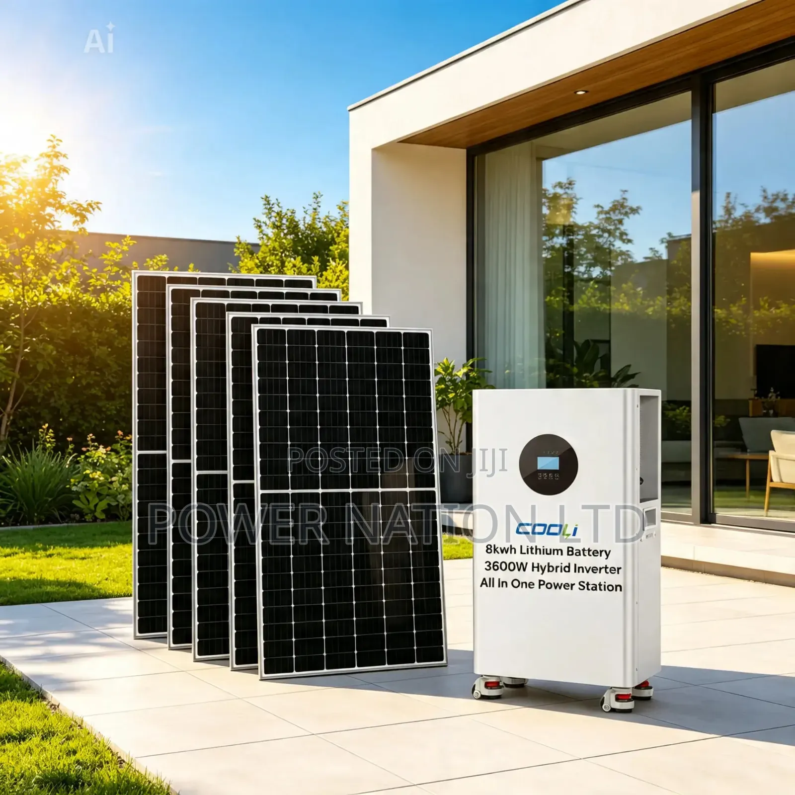 8kwh + 3.6kva Cooli All in One Power Station Full Kit W/T Solar Panels