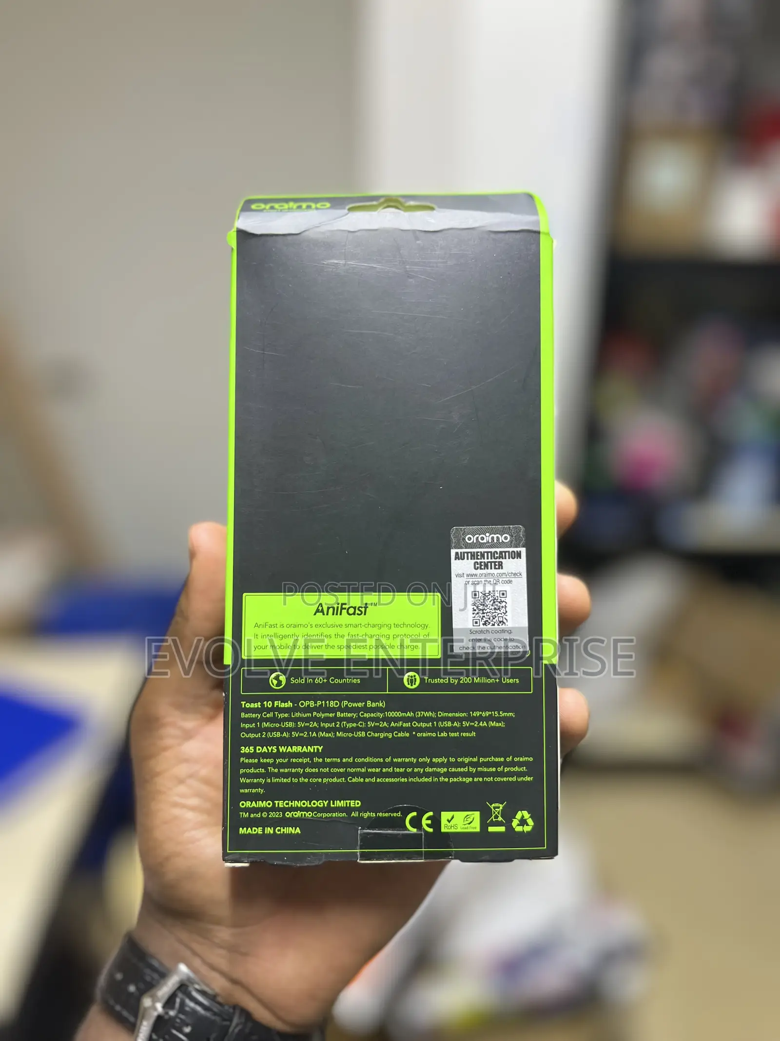 Oraimo 10,000 Mah Slim Pocket Power Bank