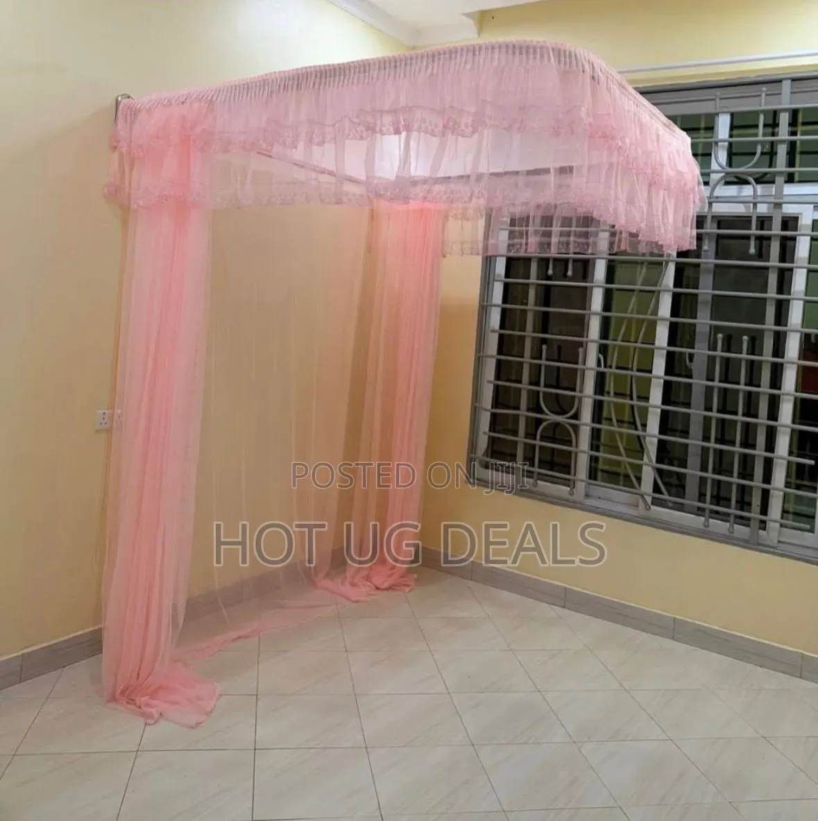 5x6 Wall-Mounted Canopy Mosquito Net - Pink