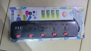 4-Way Extension Socket Featuring 3 USB Ports .