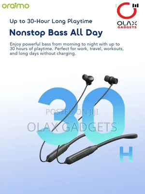 Oraimo Necklace Neo Wireless Neckband - Heavy Bass, 30hrs Battery