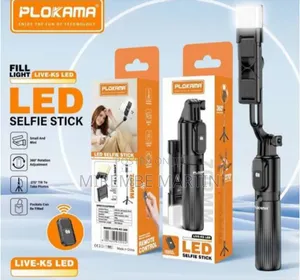 PLOKAMA 700mm Live- LED Selfie Stick, Black Aluminum Extendable 140c