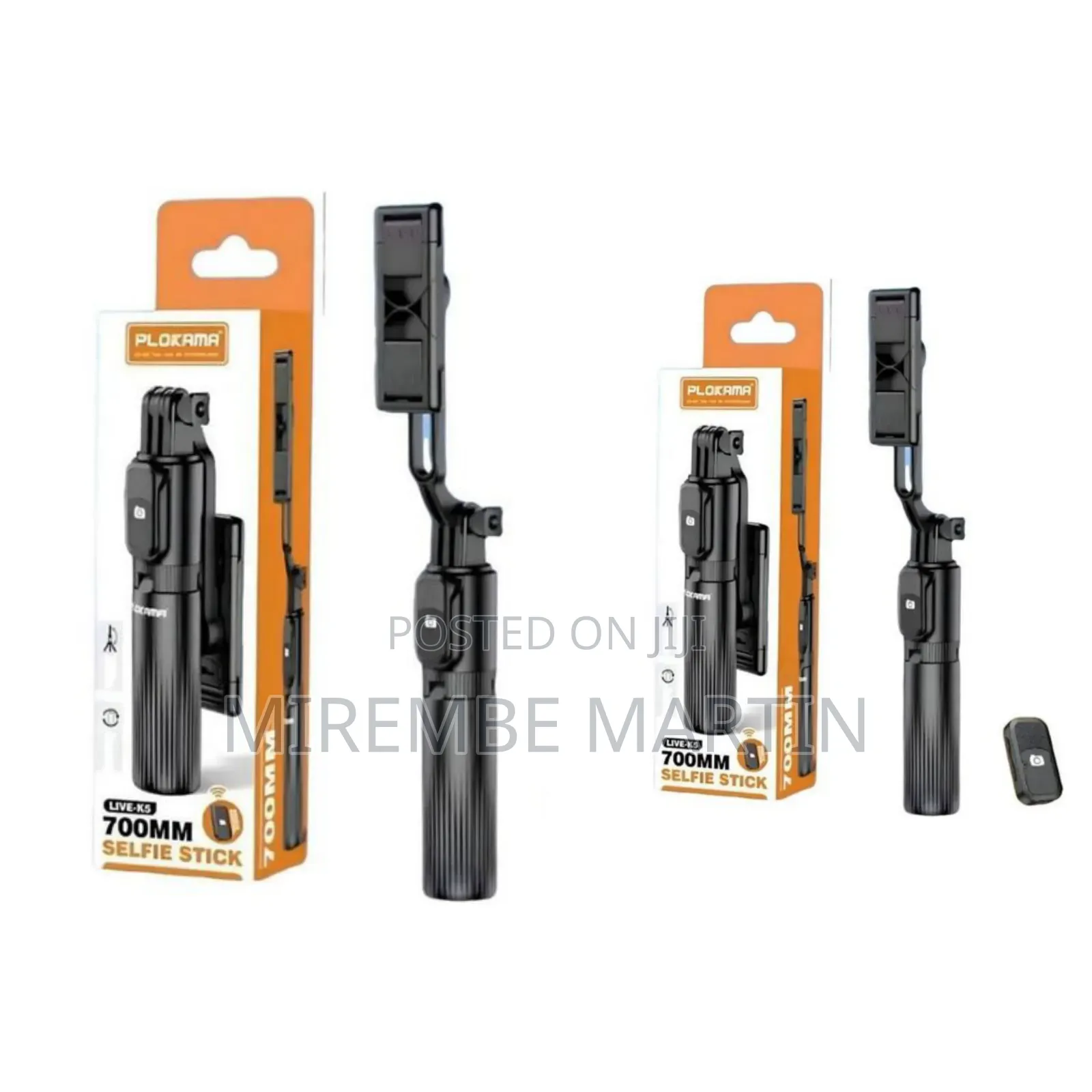 PLOKAMA 700mm Live- LED Selfie Stick, Black Aluminum Extendable 140c