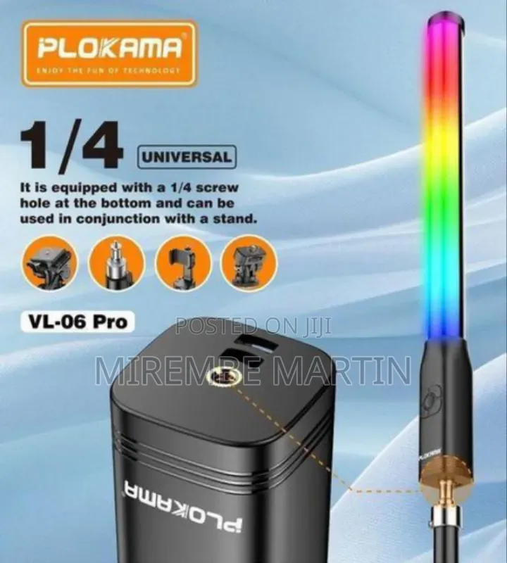 PLOKAMA VL-06 Pro RGB Stick Lamp Light, Portable Handheld LED Video