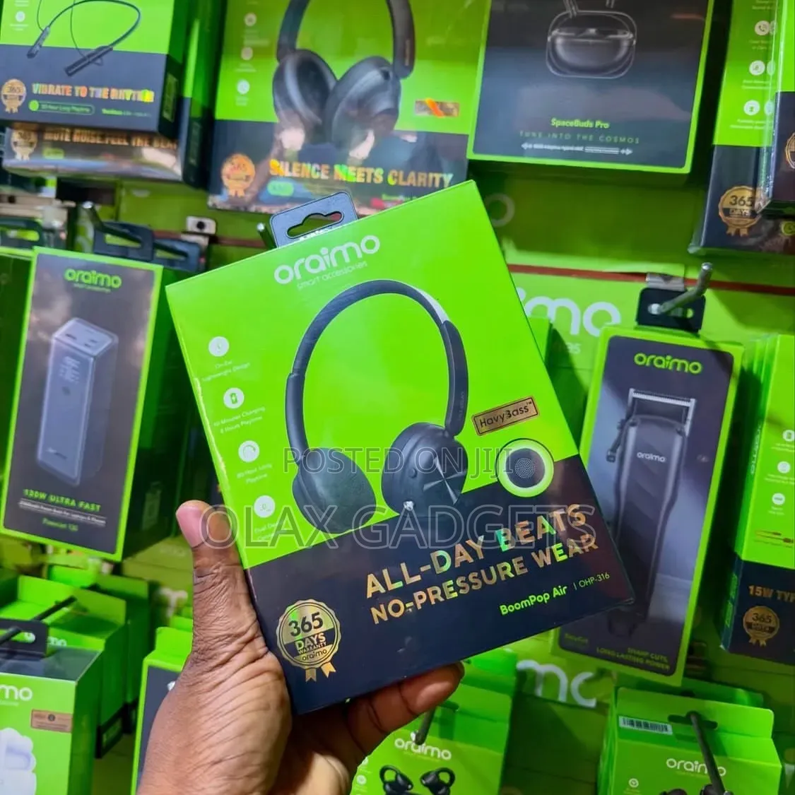 Brand New Oraimo BoomPop Air - 80Hr Battery Wireless Headphones