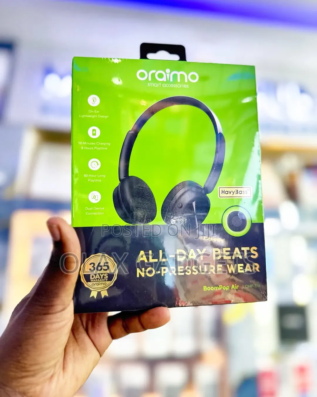 Brand New Oraimo BoomPop Air - 80Hr Battery Wireless Headphones