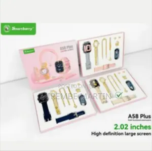 A58 Plus 7-in-1 Gold Colour Women Smartwatch Jewelry Gift