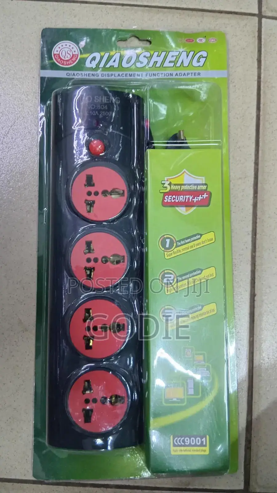 Qiaosheng 5-Way Extension Socket 10A,2500W.