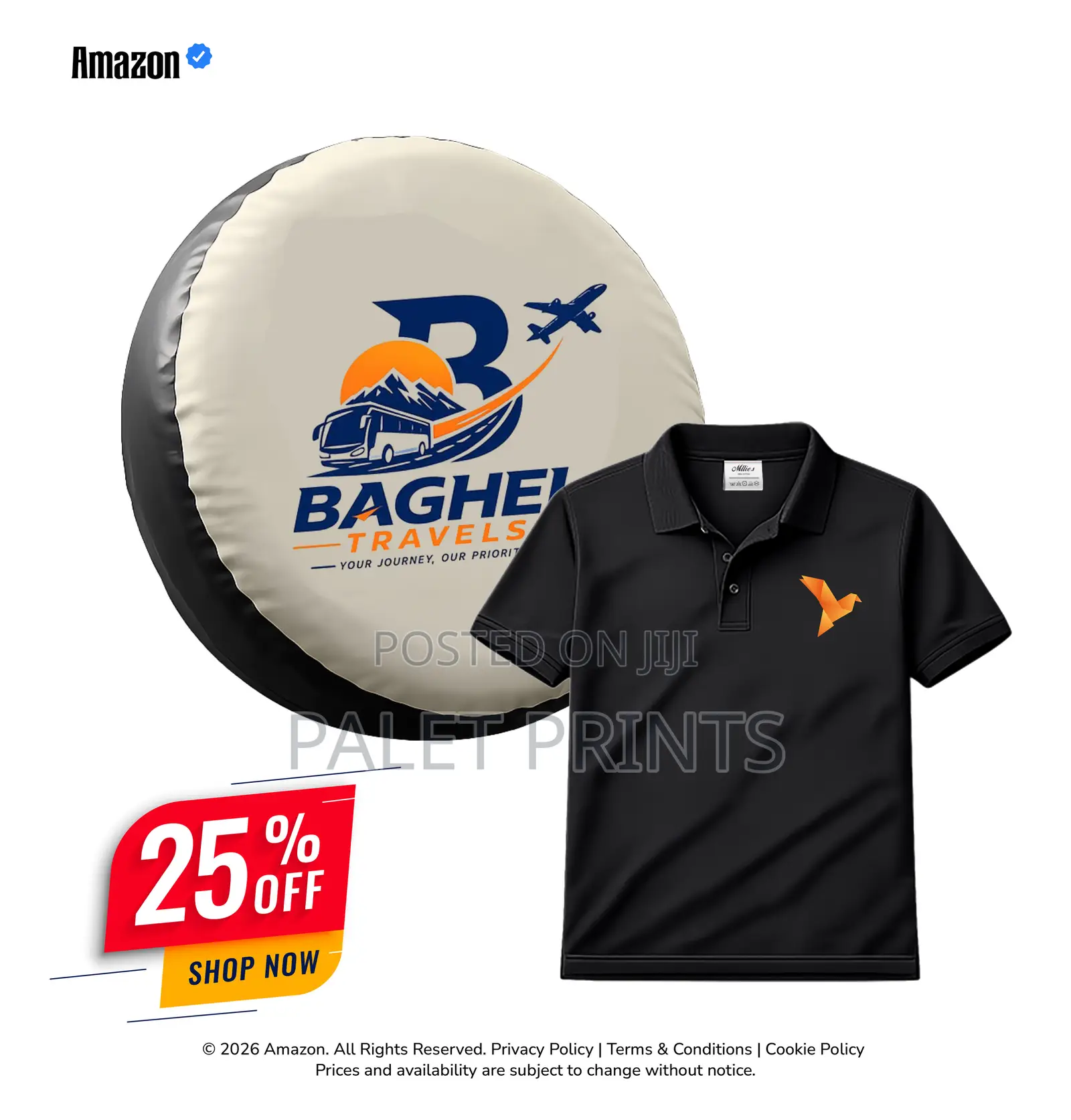Tyre Cover + Polo Shirt Tours Travel Promotional Combo